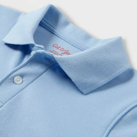 Cat & Jack Baby Boy's Light Blue Short Sleeve Interlock Uniform Polo T-Shirt | Cat & Jack In Lebanon