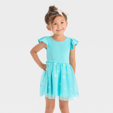 Cat & Jack Girl's Turquoise Daisy Tank Tulle Dress  |Cat & Jack in Lebanon