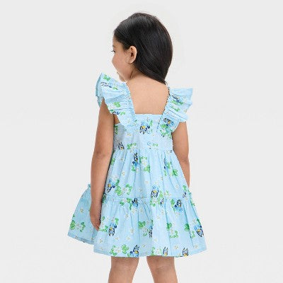 Bluey Girl's Light Blue Swiss Dot Dress  |Bluey in Lebanon