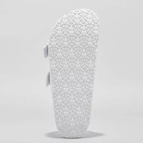 Shade & Shore Women's White Neida EVA Two Band Footbed Slide Slipper |Shade & Shore In Lebanon