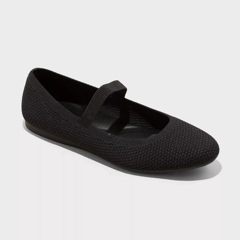 A New Day Women's Black Shiloh Knit Mary Jane Flats |A New Day In Lebanon