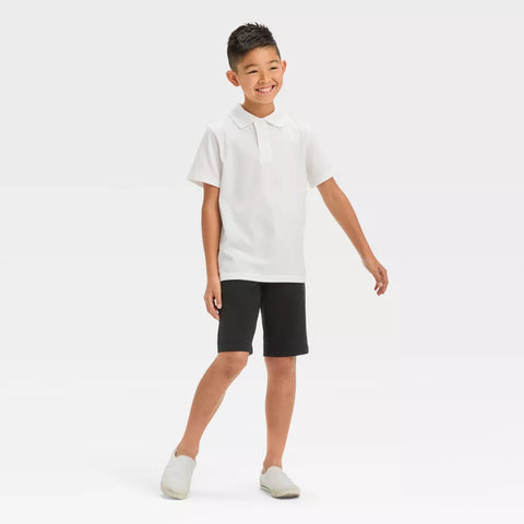 Cat & Jack Boy's White Short Sleeve Jersey Uniform Polo T-Shirt | Cat & Jack In Lebanon