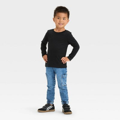 Cat & Jack Boy's Black Long Sleeve Solid Blouse  | Cat & Jack in Lebanon