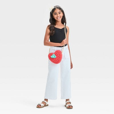 Cat & Jack Girl's White Mid-Rise Patch Pocket Wide Leg Jeans | Cat & Jack In Lebanon