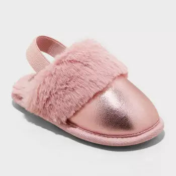 Cat & Jack Girl's Pink Lane Metallic Scuff Slippers | Cat & Jack In Lebanon
