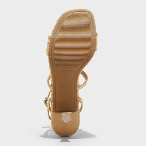 A New Day Women's Tan Esme Floral Crochet Kitten Heels | A New Day In Lebanon