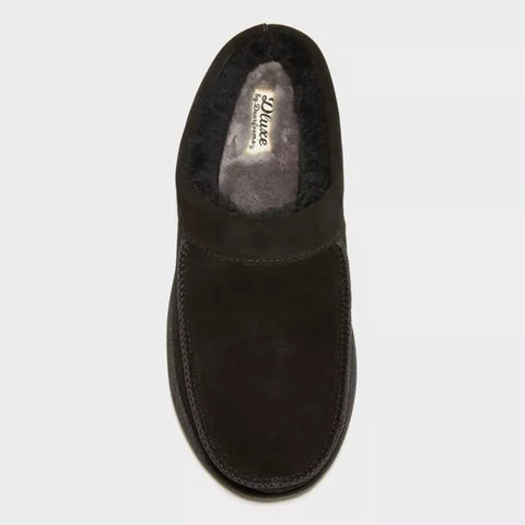 Dluxe By Dearfoams Men's Black Lith Slippers |Dluxe By Dearfoams In Lebanon