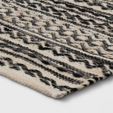 Threshold Black & White Washable Norwalk Stripe Rug 4x6 | Threshold In Lebanon