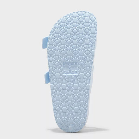 Shade & Shore Women's Light Blue Neida EVA Two Band Footbed Slide Slipper | Shade & Shore In Lebanon