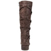 Journee Collection Women's Brown Strappy Tall Riding Boots | Journee Collection in Lebanon