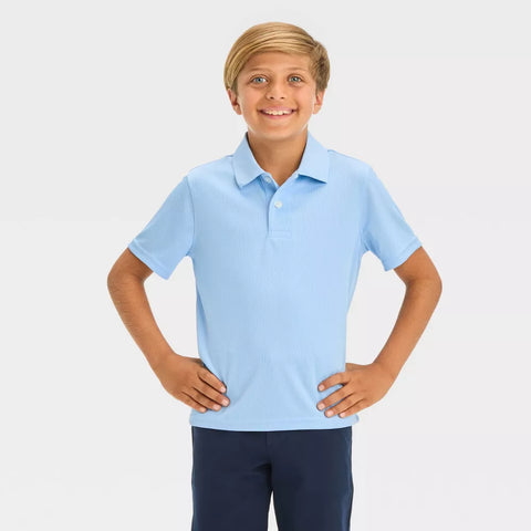 Cat & Jack Boy's Blue Short Sleeve Performance Uniform Polo T-Shirt |Cat & Jack In Lebanon