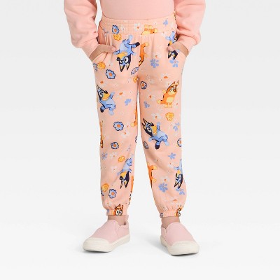 Bluey Girl's Peach All Over Bluey Printed Sweatpants | Bluey In Lebanon