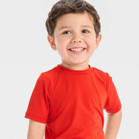 Cat & Jack Boy's Red Short Sleeve Rash Guard Top T-Shirt | Cat & Jack in Lebanon