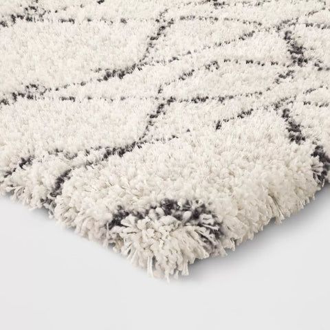 Threshold White & Black Geometric Design Woven Rug | Threshold In Lebanon