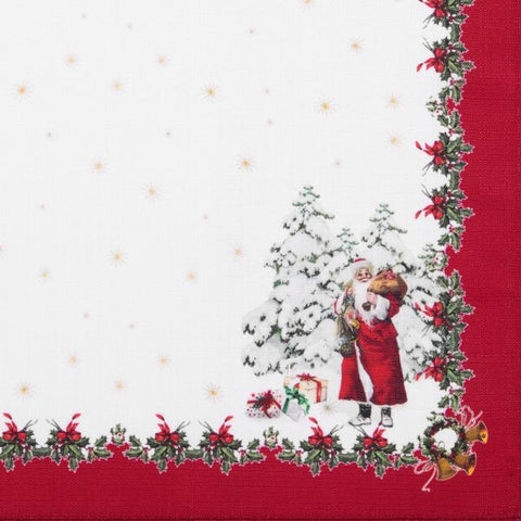 Villeroy & Boch Red/White  Toy's Fantasy Engineered Napkins 17"x17" Set of 4 Table Cloth  | Design Imports in Lebanon