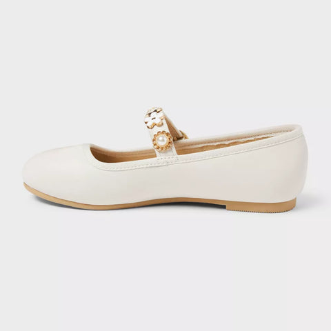 Cat & Jack Girl's Cream Marla Charm Ballet Flats|Cat & Jack In Lebanon