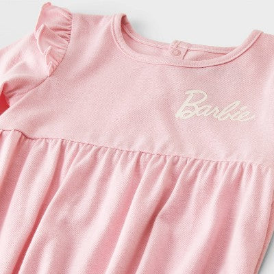 Barbie Baby Girl's Pink  Long Sleeve Bubble Romper |Barbie in Lebanon