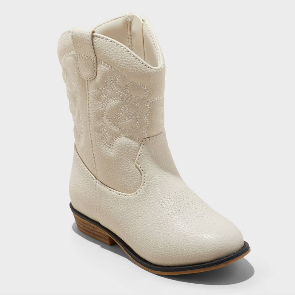 Cat & Jack Toddler Girl's Off White Memphis Western Boots