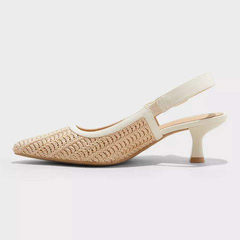 A New Day Women's Beige Milan Slingback Heels | A New Day In Lebanon