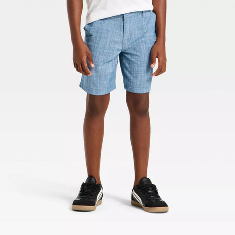 Cat & Jack Boy's Blue 'At the Knee' Chambray Flat Front Short | Cat & Jack In Lebanon