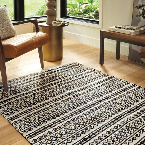 Threshold Black & White Washable Norwalk Stripe Rug 4x6 | Threshold In Lebanon