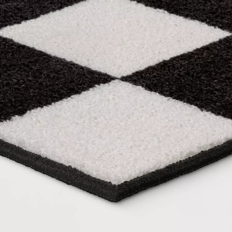Room Essentials Charcoal & Ivory Washable Small Checker Accent Rug- 121.9CMx167.6CM | Room Essentials In Lebanon