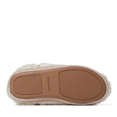 Dearfoams Women's White Beth Faux Fur Fold Down Fuzzy Panduf |Dearfoams  in Lebanon