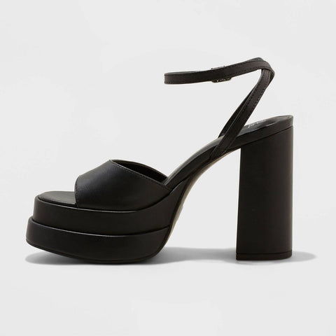 Wild Fable Women's Black  Alessia Platform Heels with Memory Foam Insole|Wild Fable In Lebanon
