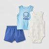 Cat & Jack Baby Boys "Happy" Tank Top, Smiley Onesie, and Shorts 3-Piece Set | Cat & Jack in Lebanon