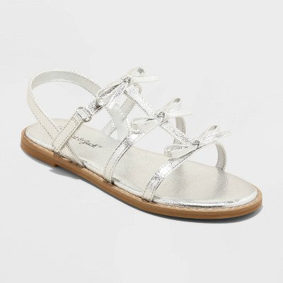 Cat & Jack Girl's Silver  Adjustable Hook and Loop Straps Sandal's | Cat & Jack in Lebanon