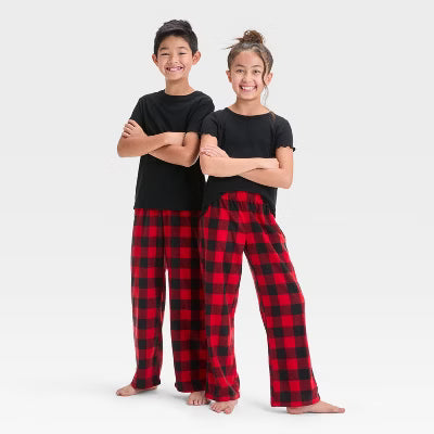 Wondershop Kids' Red & Black Buffalo Check Microfleece Holiday Matching Family Pajama Pants | Wondershop In Lebanon