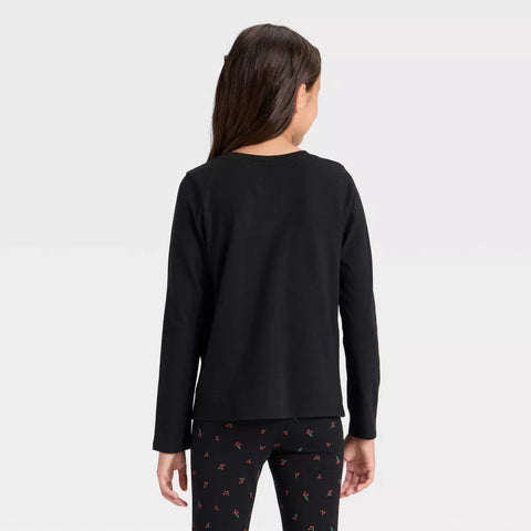 Cat & Jack Girl's Black Long Sleeve T-Shirt | Cat & Jack In Lebanon