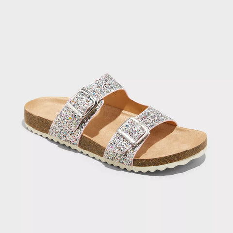 Cat & Jack Girl's Silver Drew Footbed Sandals | Cat & Jack In Lebanon