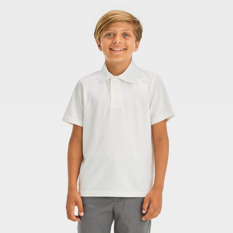Cat & Jack Boy's White Performance Uniform Polo Neck T-Shirt | Cat & Jack In Lebanon