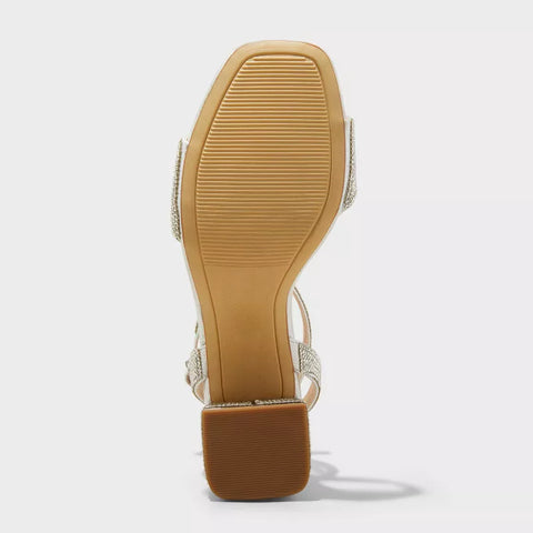 A New Day Women's Silver Shannon Heels with Memory Foam Insole |A New Day In Lebanon