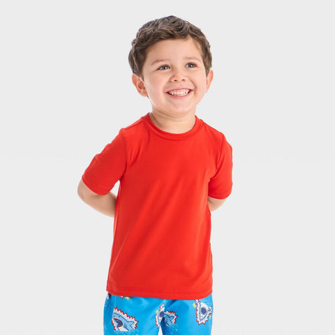 Cat & Jack Boy's Red Short Sleeve Rash Guard Top T-Shirt | Cat & Jack in Lebanon