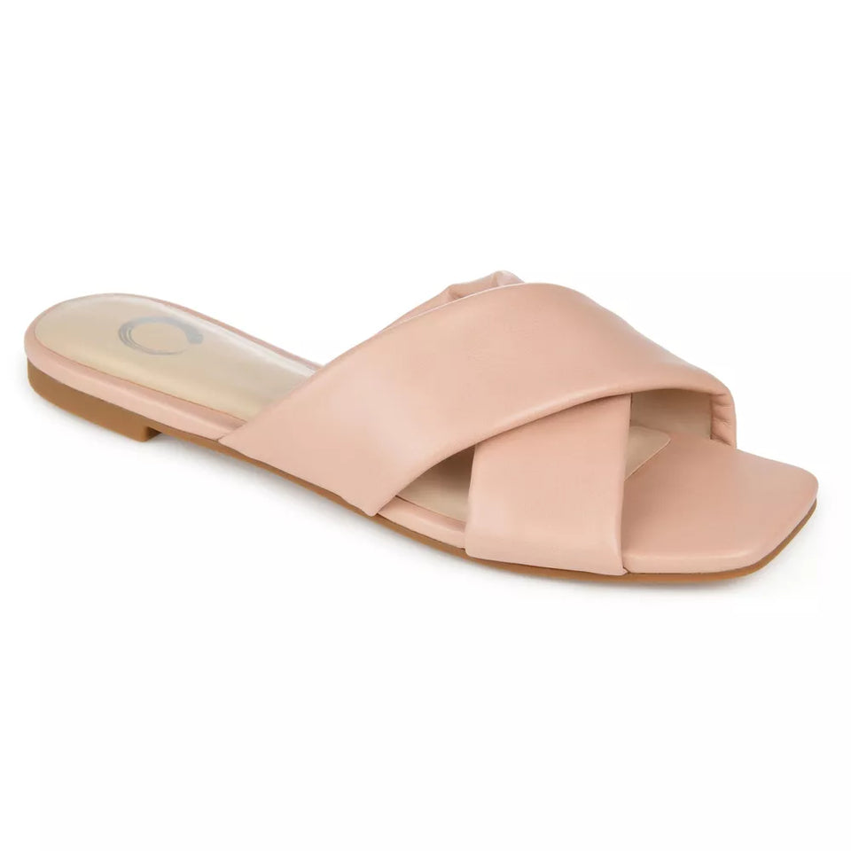 Journee Collection Women's Blush Carlotta Slide Flat Slippers | Journee Collection In Lebanon