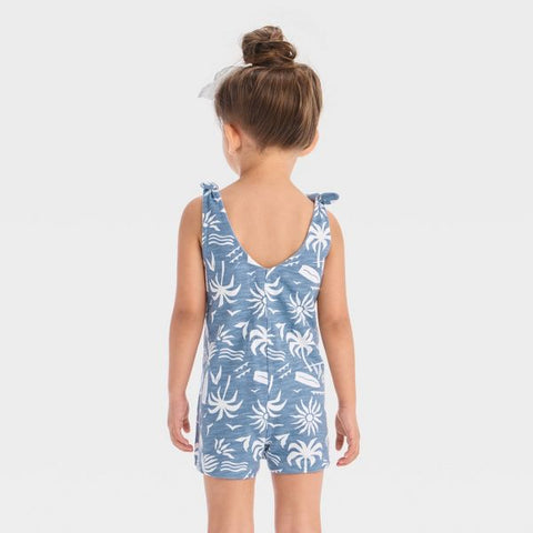 Grayson Girl's Blue Sleeveless Palm Romper | Grayson In Lebanon