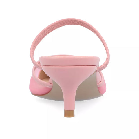 Journee Collection Women's Pink Allana Slip On Kitten Mule Pump Heels | Journee Collection In Lebanon