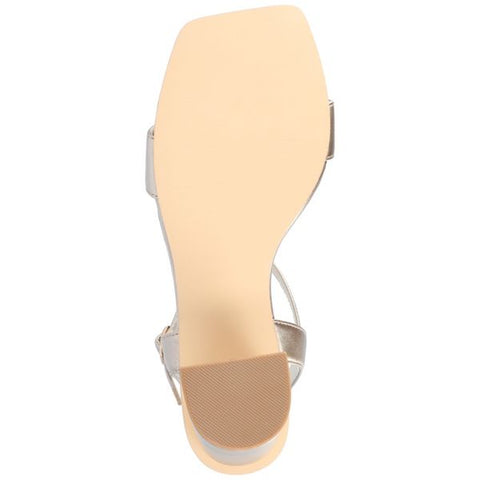 Journee Collection Women's Gold Tivona Mid Heel Ankle Strap Sandals| Journee Collection in Lebanon