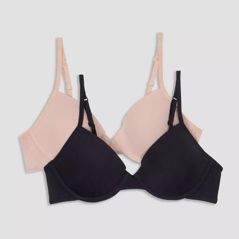 Hanes Girl's Black & Beige Pack Of 2 Underwire Bra | Hanes In Lebanon