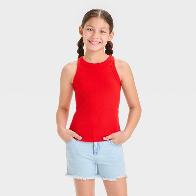 Cat & Jack Girl's Red Ribbed Tank Top | Cat & Jack In Lebanon