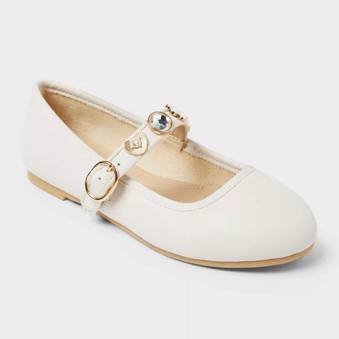 Cat & Jack Girl's Cream Marla Charm Ballet Flats|Cat & Jack In Lebanon