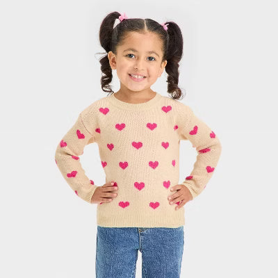 Cat & Jack Baby Girl's Beige Heart Print Blouse | Cat & Jack In Lebanon