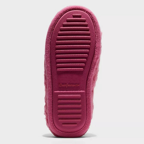 Dluxe By Dearfoams Women's Fuchsia Smiley Slide Slippers |Dluxe By Dearfoams In Lebanon