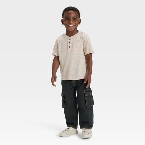 Cat & Jack Baby Boy's Washed Brown  Cargo Denim Jeans   |Cat & Jack  in Lebanon