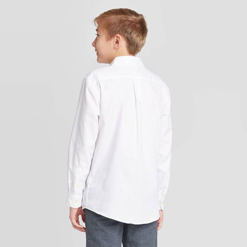 Cat & Jack Boy's White Woven Button-Down Shirt | Cat & Jack In Lebanon