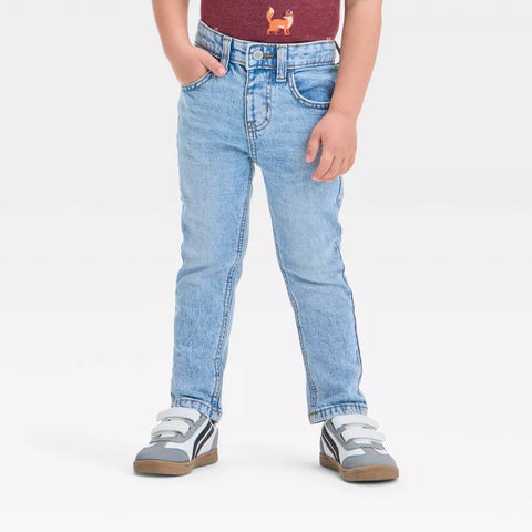 Cat & Jack Baby Boy's Light Wash Button-Front Slim Leg Denim Pants | Cat & Jack In Lebanon
