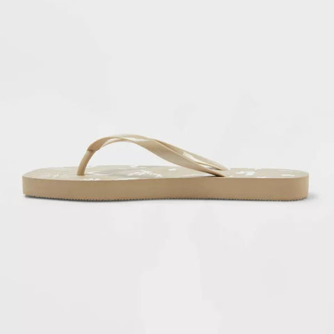 Shade & Shore Women's Beige Palmer Square Toe Palm Flip Flop Slipper | Shade & Shore In Lebanon