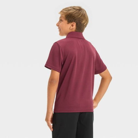 Cat & Jack Boy's Burgundy Short Sleeve Performance Uniform Polo T-Shirt | Cat & Jack in Lebanon